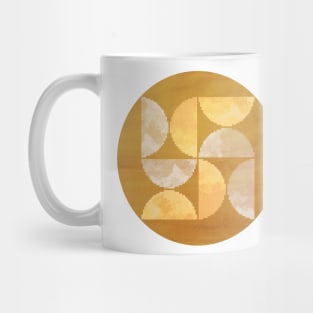 Rust mid century modern shapes, pixel art Mug